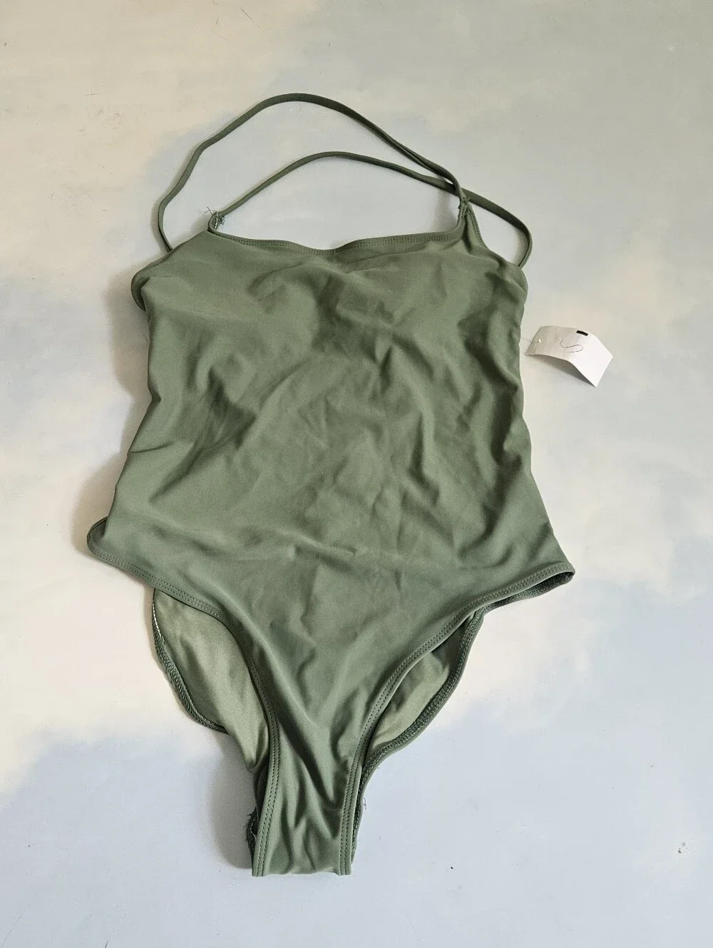 Olive Green One-Piece Swimsuit - Unbranded
